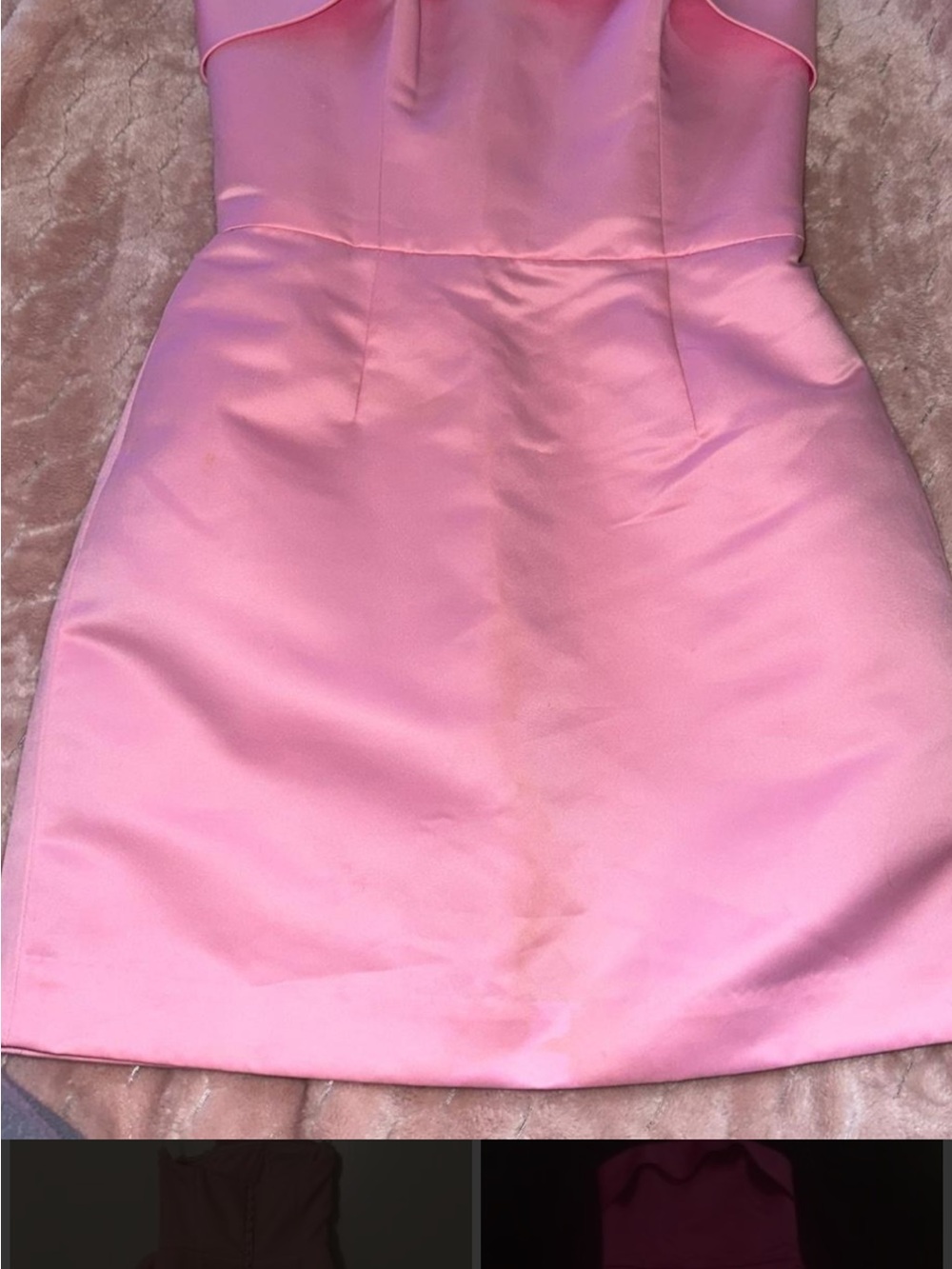Betsey Johnson Pink Strapless Satin Mini Dress